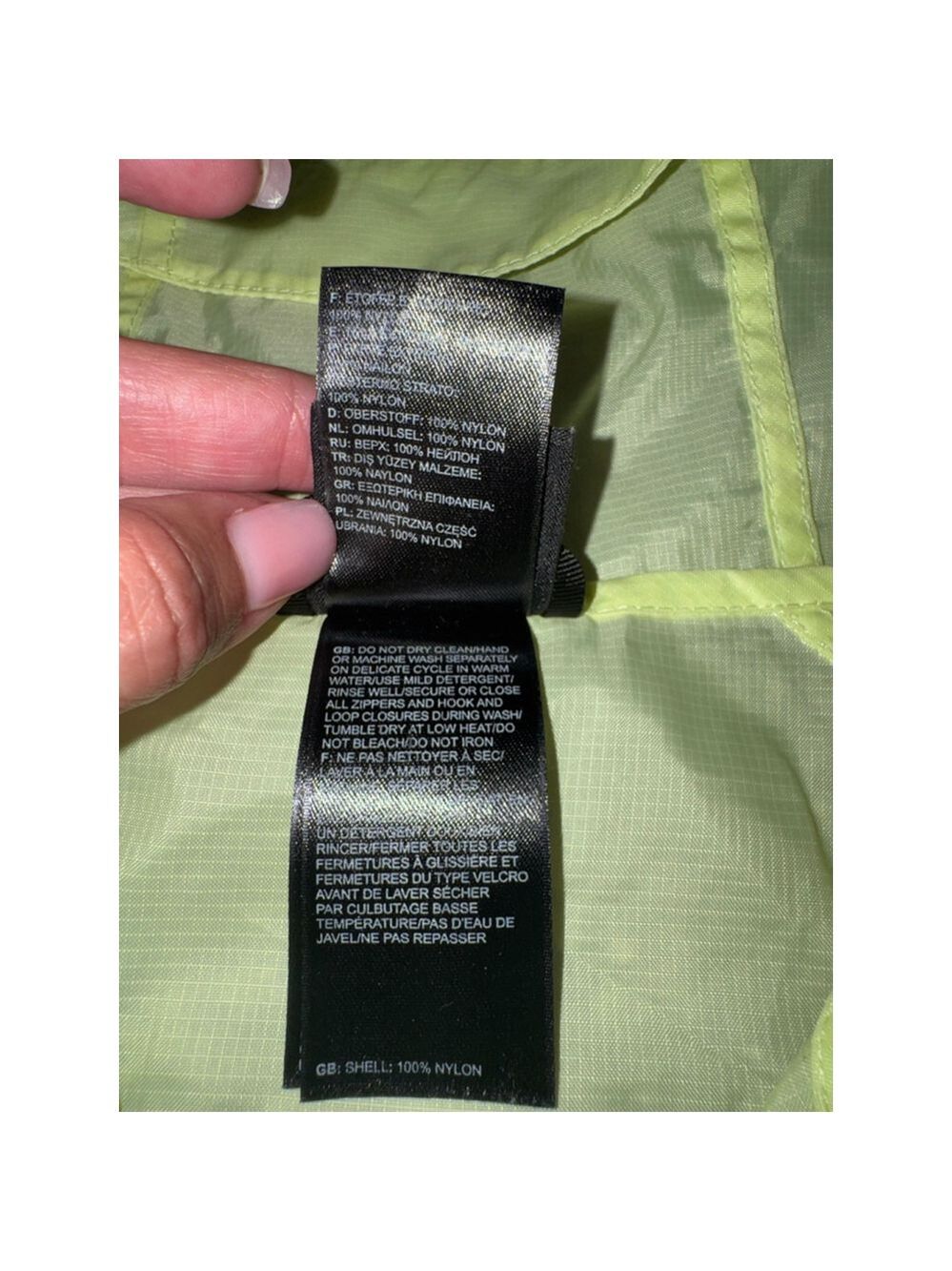 The North Face Neon Yellow Windbreaker Jacket XS Lightweight Hooded Running - Picture 7 of 11